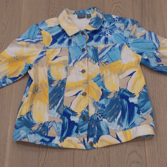 Additions By Chico Vintage Multicoloured Size 3 Button Down Denim Jacket - Picture 1 of 6